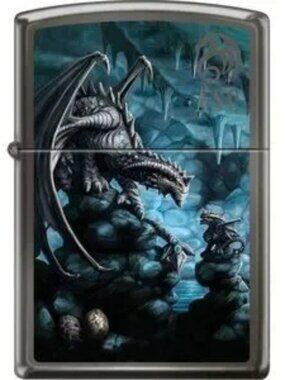 Cool Anne Stokes Blue Dragon Zippo Lighter
